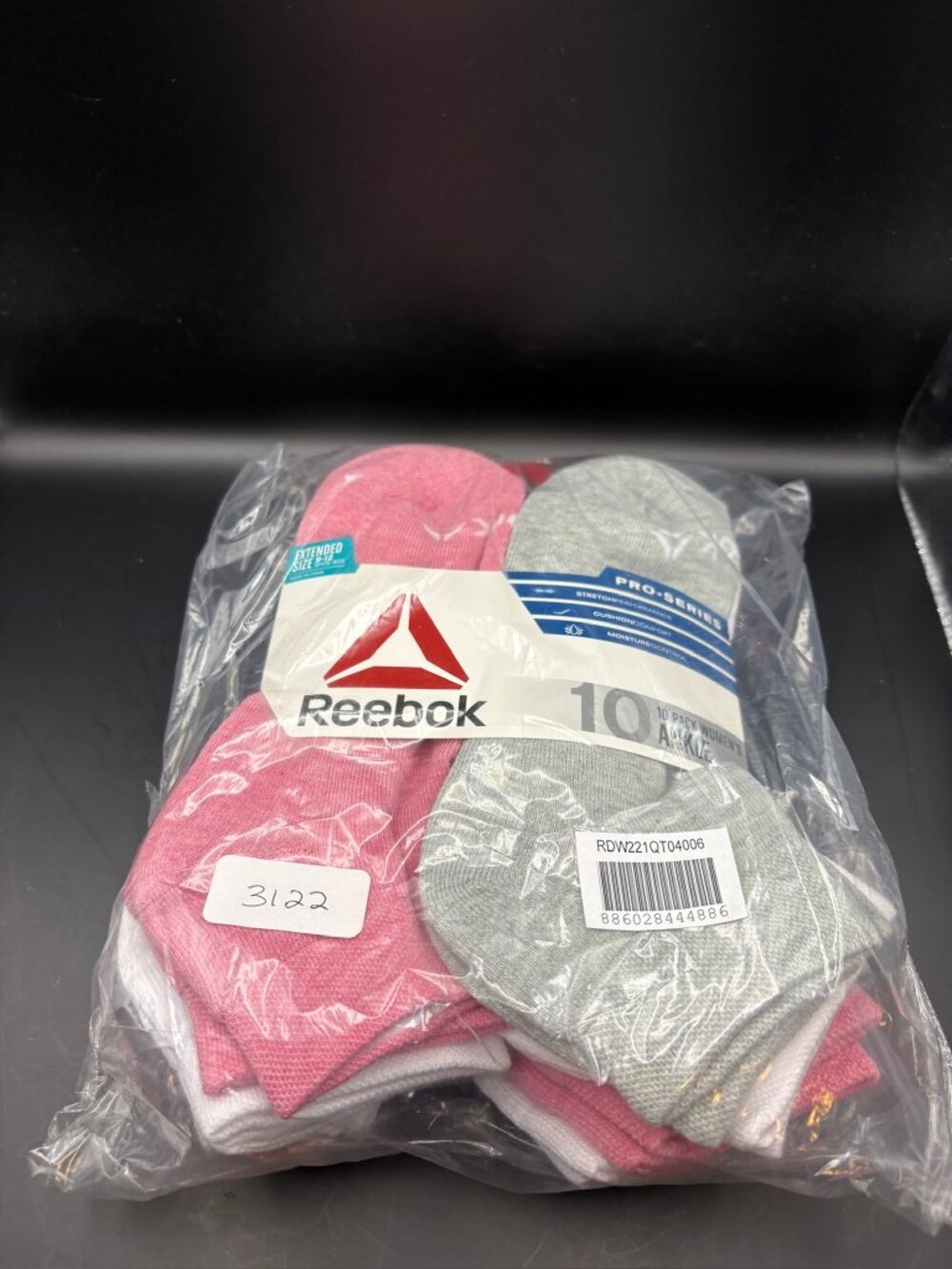 Reebok Womens Pro-Series Ankle Socks in various pastel colors - 10 pack